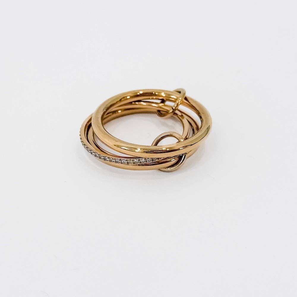 Pretty Simple - Wholesale Band/Stacked Ring - Layered In Diamonds Ring - WATERPROOF1