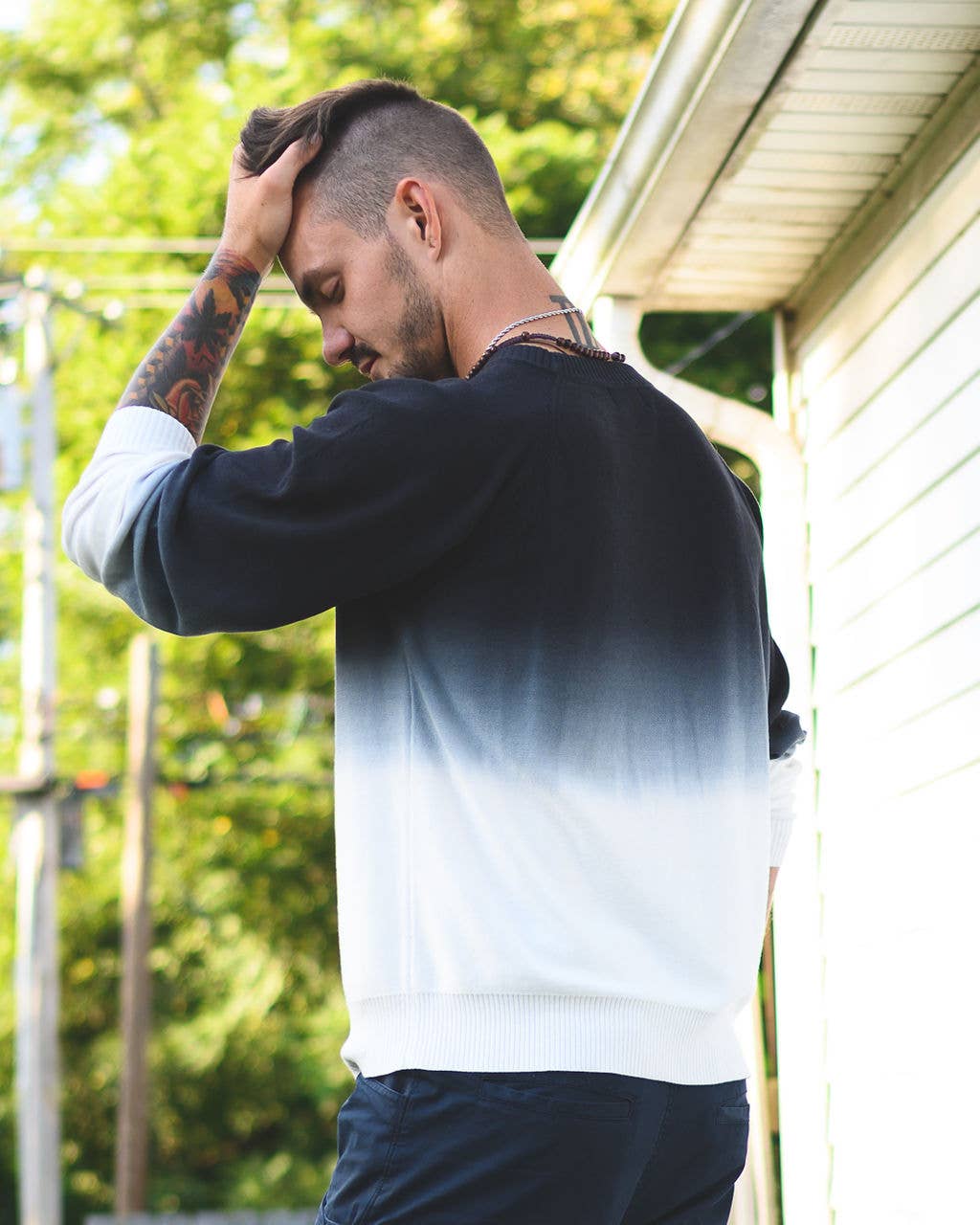 Am.A-Line Collections LLC - Wholesale Sweatshirt - Men's - Faded Ombre Dip Dyed Men's Sweatshirt2