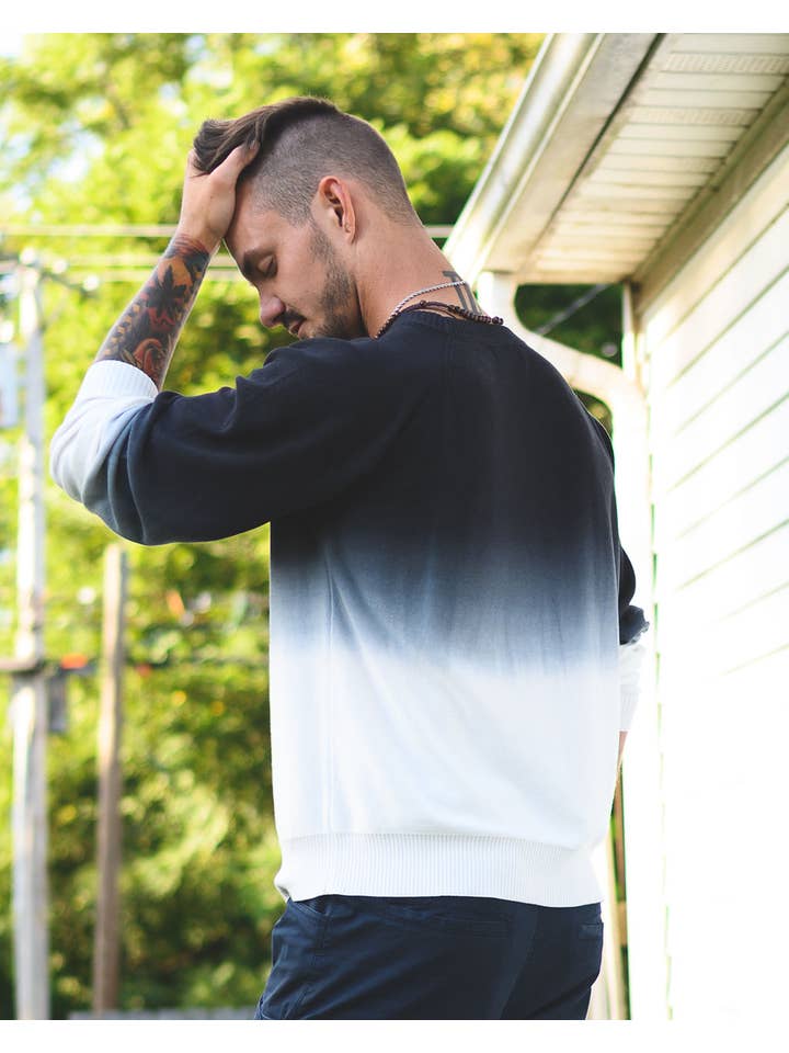 Am.A-Line Collections LLC - Wholesale Sweatshirt - Men's - Faded Ombre Dip Dyed Men's Sweatshirt2
