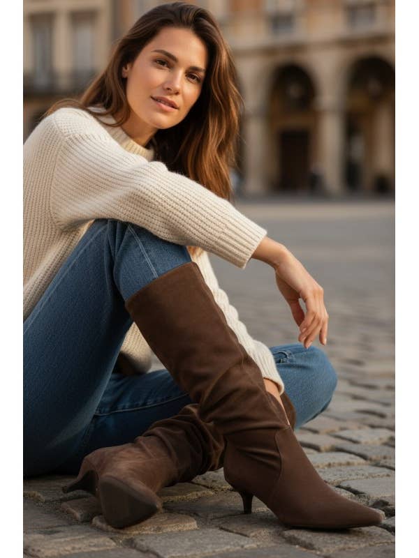 POINTED SUEDE BOOT for wholesale by SWEET MAGIC SHOES & BAGS