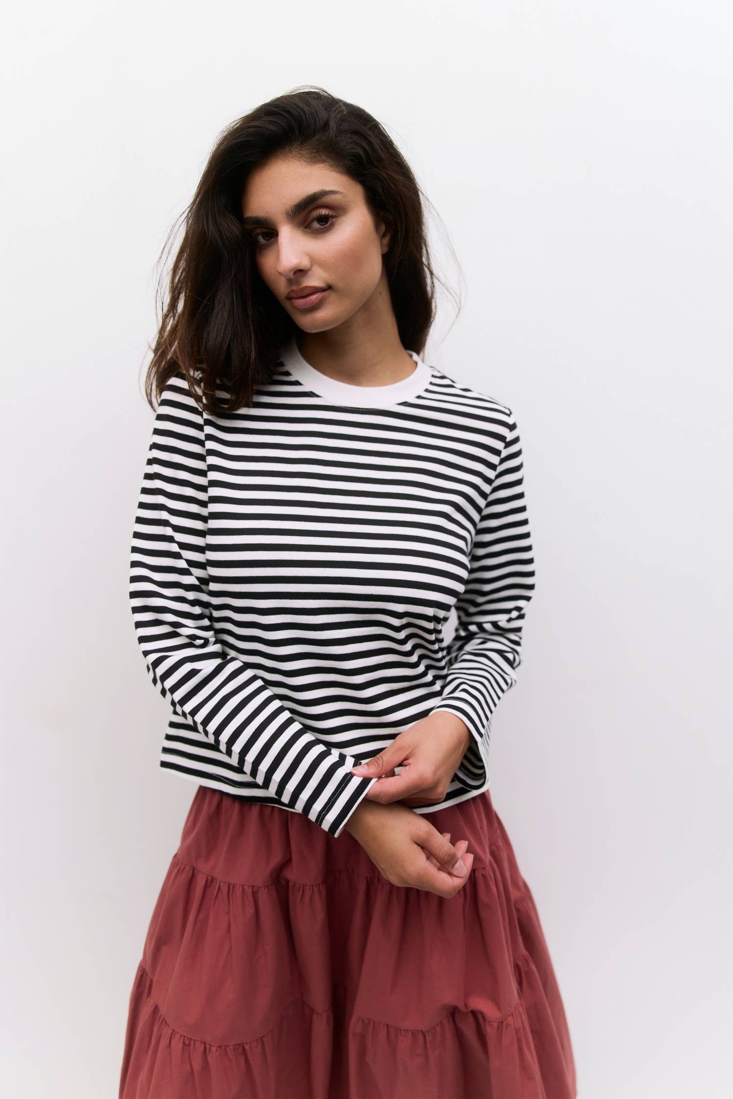 MOD REF - Wholesale T-Shirt - Women's - The Kathleen Top | Women's Striped Long Sleeve T-Shirt

9