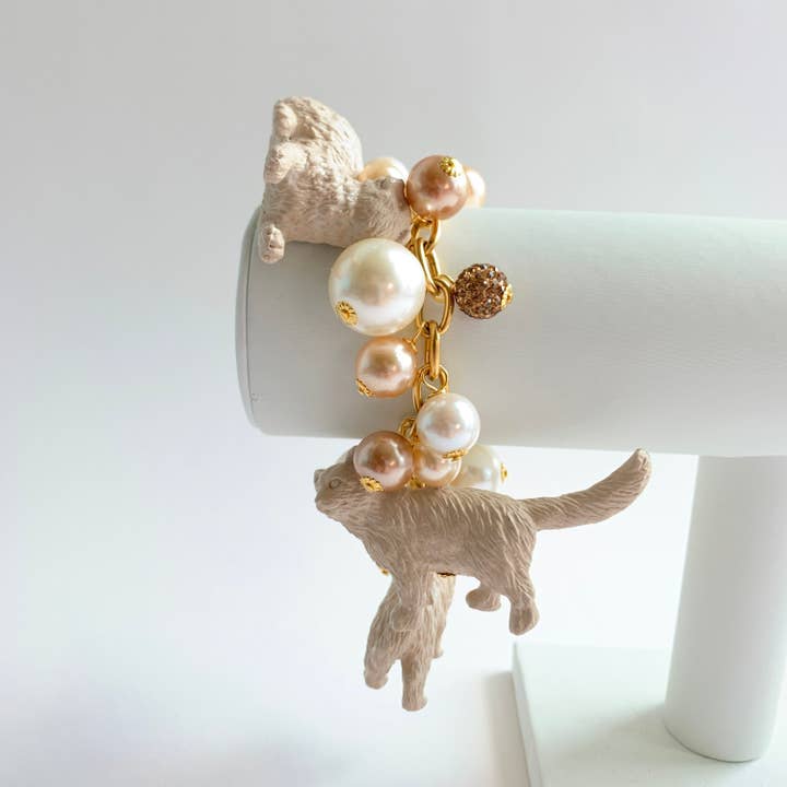 Lenora Dame – wholesale Berlockarmband – Pearl Must Love Cats Charm-armband1