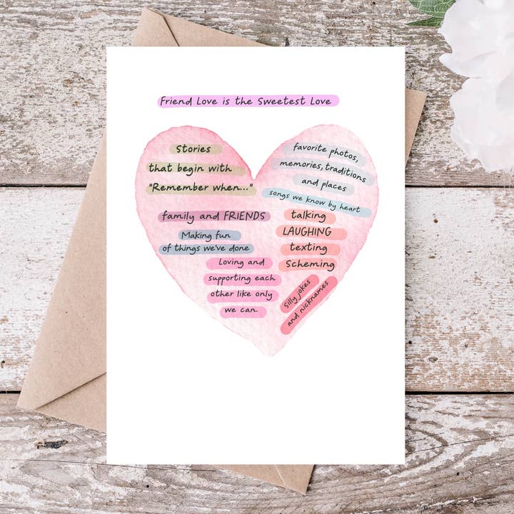 Friend Love Heart Birthday Card for wholesale by Card & Story