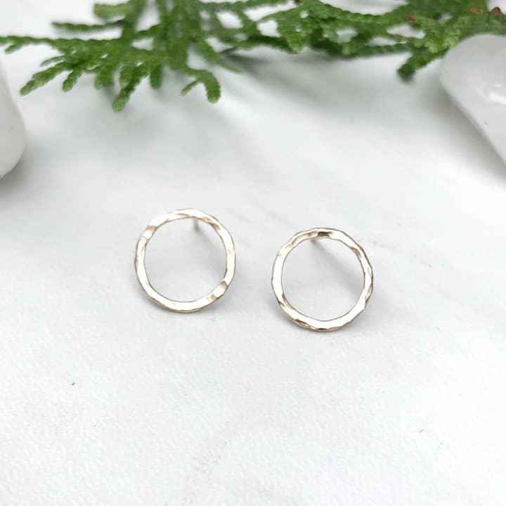 Blue and Blue - Wholesale Stud/Post Earrings - Open Circle Studs - Gold Filled2