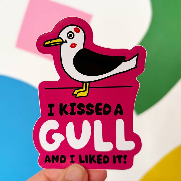 I Kissed a Gull Large Vinyl Sticker for wholesale by hello DODO