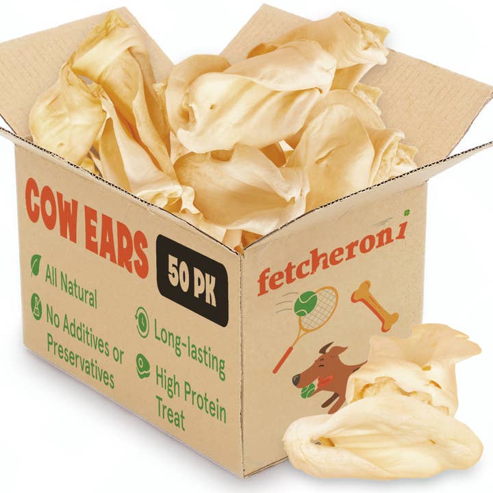 FETCHERONI - Wholesale Pet Treats - Dog - Cows Ears for Dogs, Thick and Large Dog Ears, One Ingredient