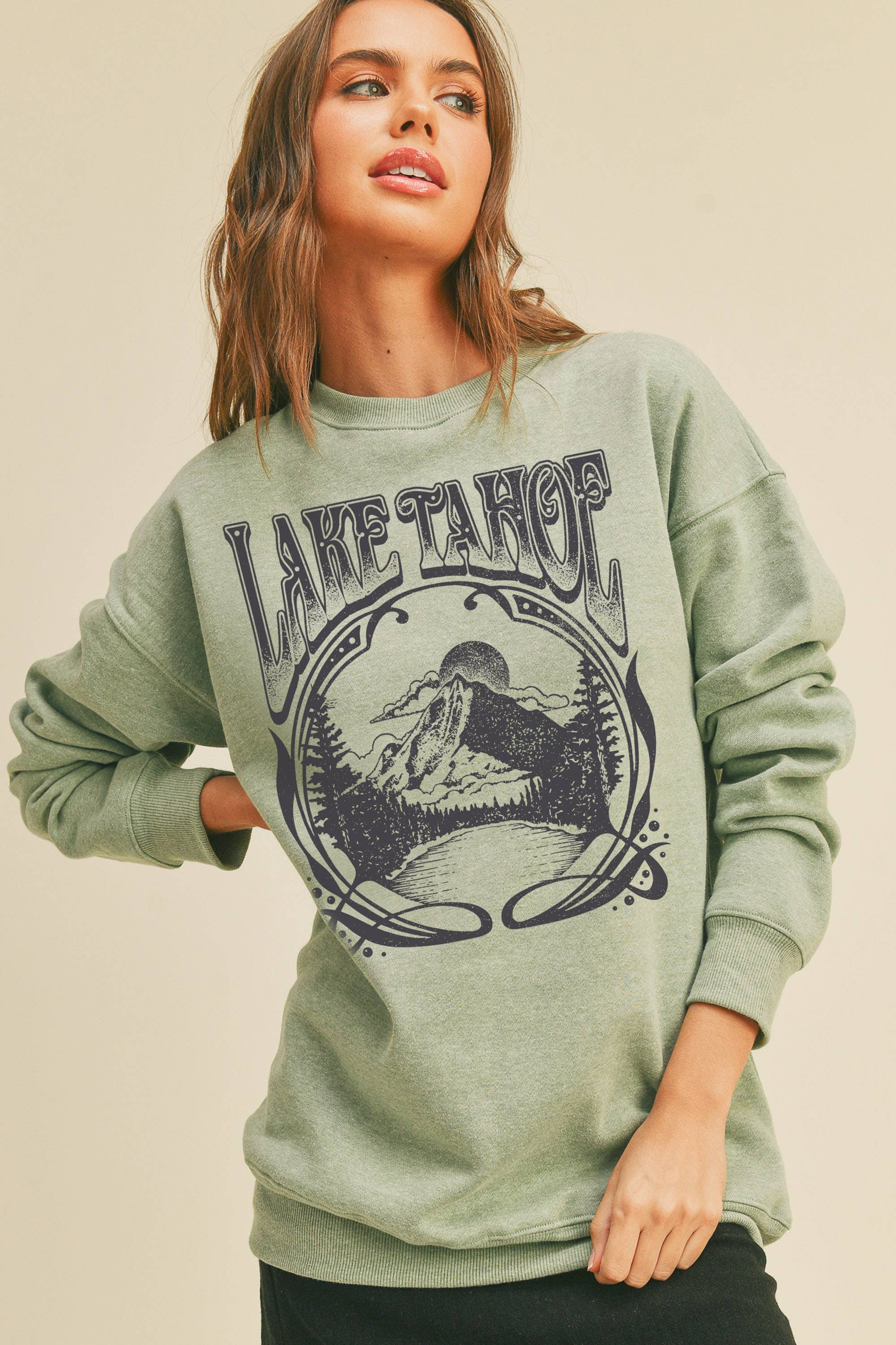 Honestee - Wholesale Graphic Sweatshirt - Women's - Lake Tahoe Graphic Sweatshirt1
