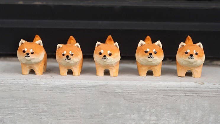 Gohobi （We cover U.S. import duties） - Wholesale Decorative Figurine - Gohobi Handcrafted Wooden Shiba Inu Dog Ornament6