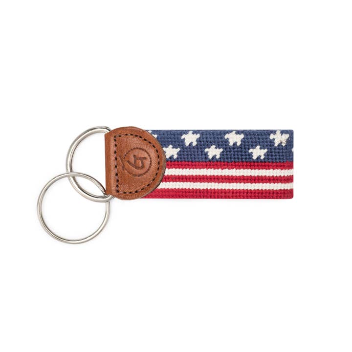 Stars and Stripes Needlepoint Keychain for wholesale by Good Threads