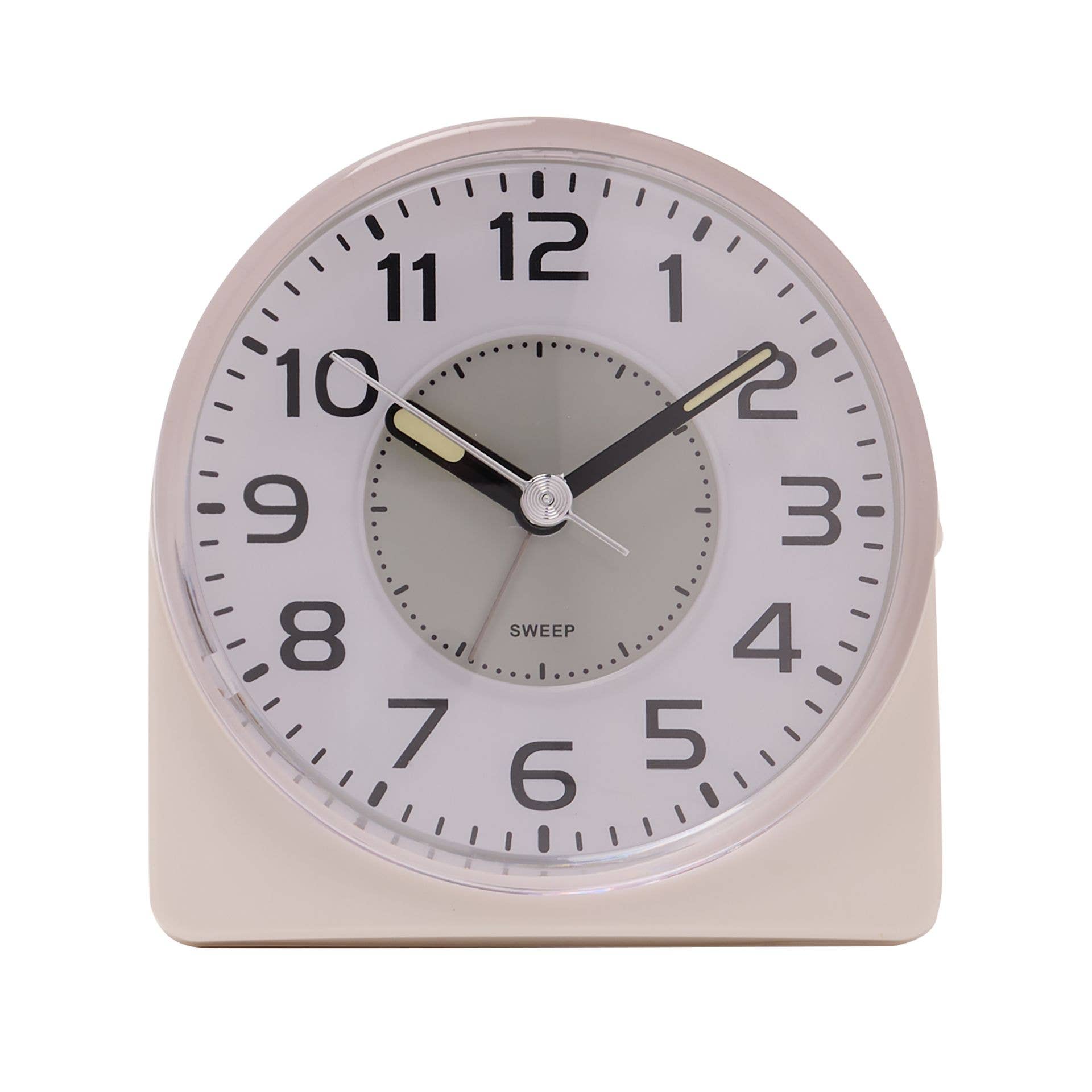 WIDDOP and Co. US - Wholesale Alarm Clock - Hometime Silent Sweep Round Face Blinking Light Alarm Clock  - White1