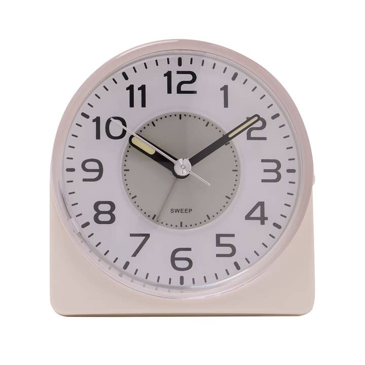 WIDDOP and Co. US - Wholesale Alarm Clock - Hometime Silent Sweep Round Face Blinking Light Alarm Clock - White1