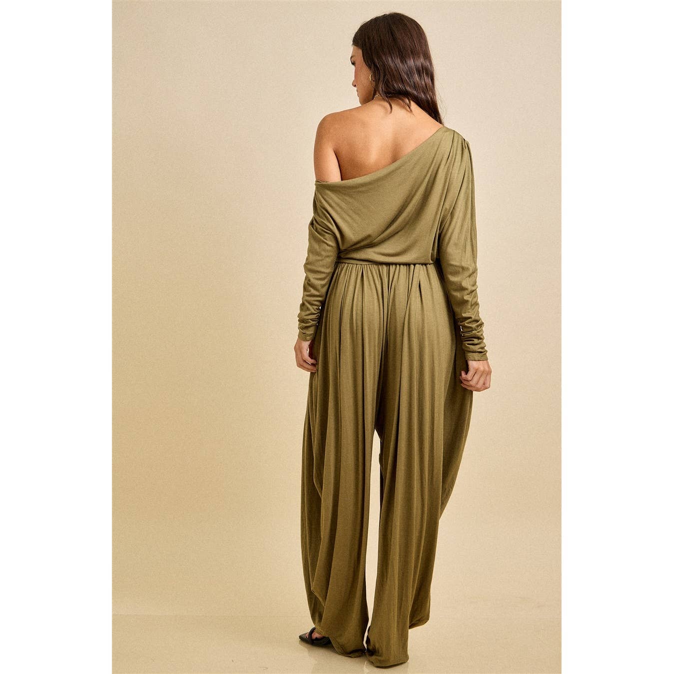 SKYLAR ROSE - Wholesale Jumpsuit - Women's - One Shoulder Draped Jersey Jumpsuit6