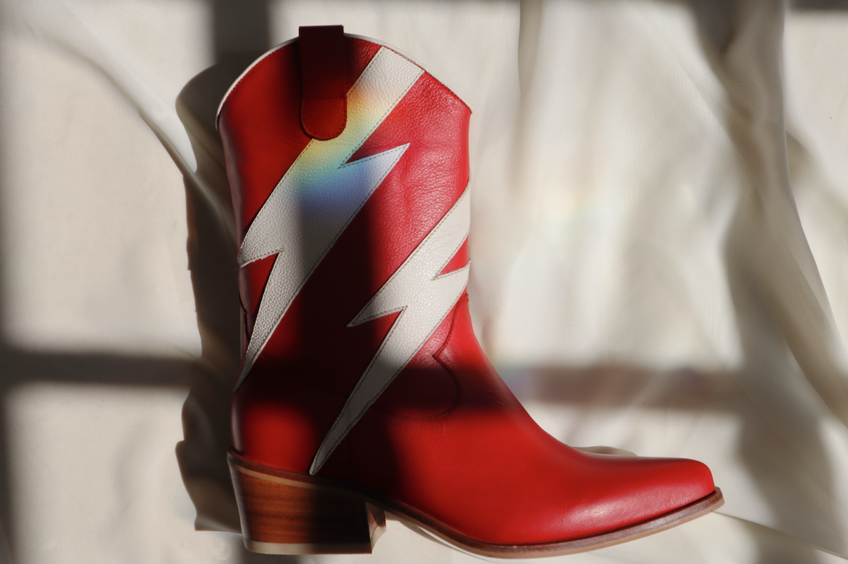 Idol Western Cowboy Women's Boots in Red Leather for wholesale on Faire8