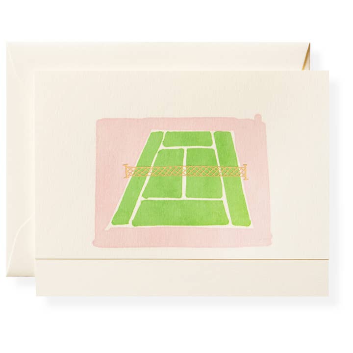 Tennis Court Individual Note Card for wholesale by Karen Adams Designs