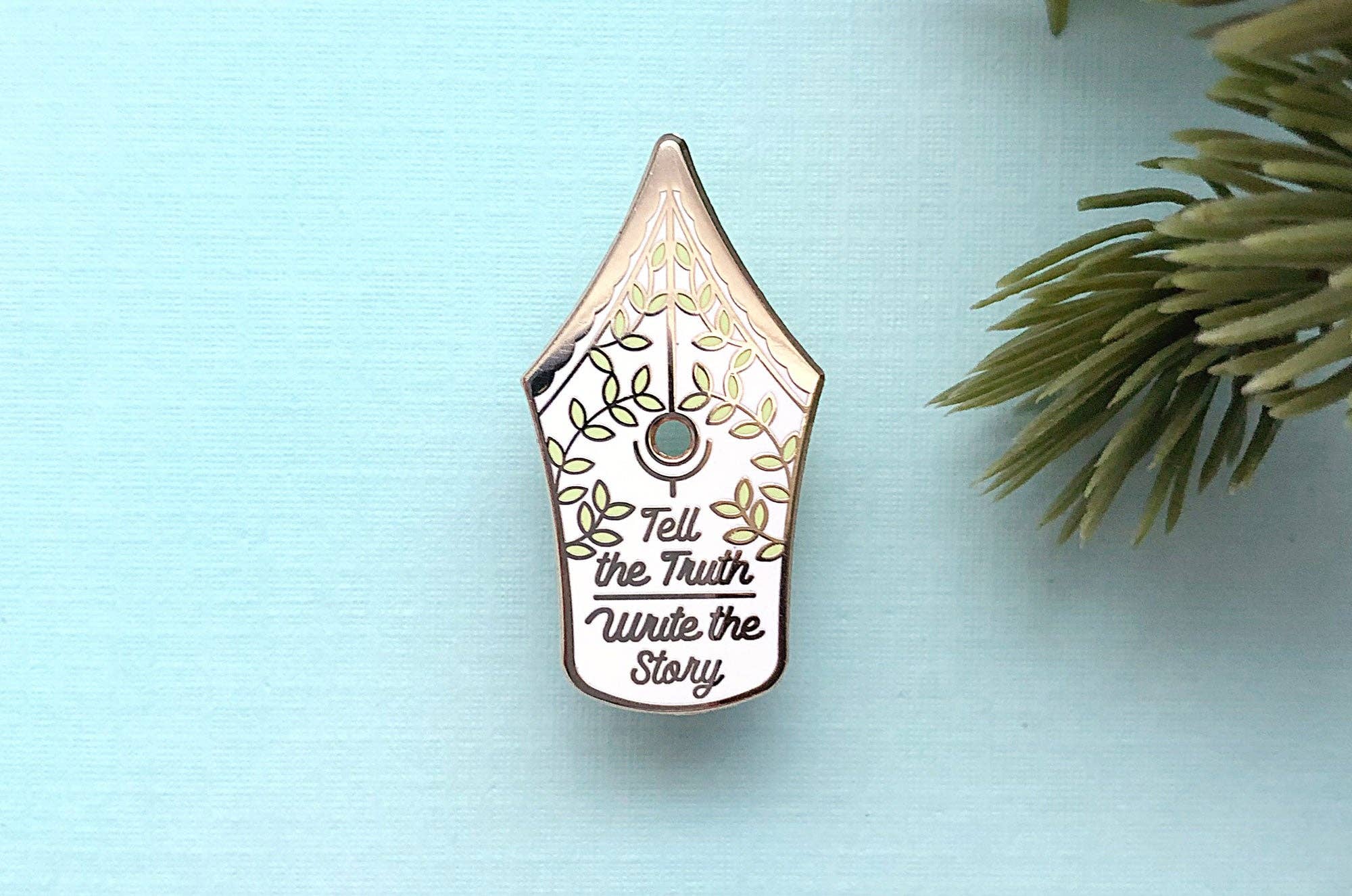 Alum and Ink - Wholesale Lapel Pin/Button - Write the Story Fountain Pen Enamel Pin8
