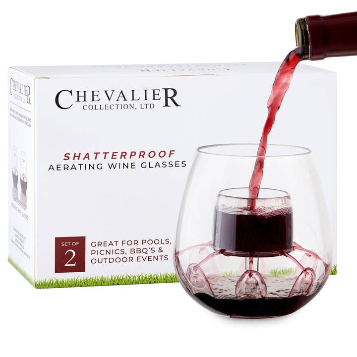 Het onbreekbare beluchtende wijnglas (set van 2) voor wholesale door Chevalier Collection