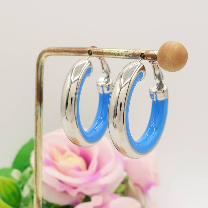 Daemon srls - Wholesale Hoop Earrings - DREW - ACCIAIO INOSSIDABILE - Big Hoops orecchini a cerchio smaltati