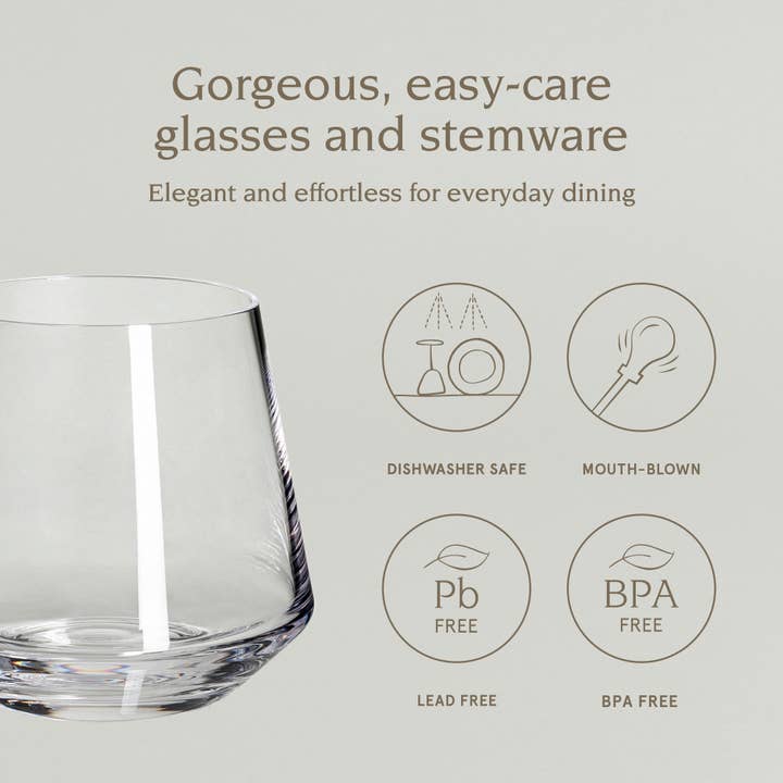 over&back - Wholesale Wine Glass - Modern Mouth-Blown Glassware – Service for 424
