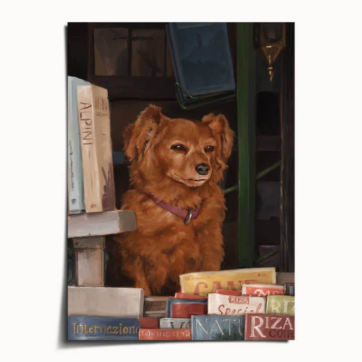 The Ugly Cat Studio - Wholesale Art Print - Italian Newsstand Dog Fine Art Poster Print