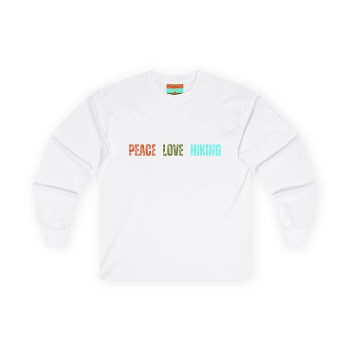 Langærmet Grafisk T-shirt – Fred Kærlighed Vandring – Unisex Ultra Bomuld for engroshandel hos Restored By Nature Company