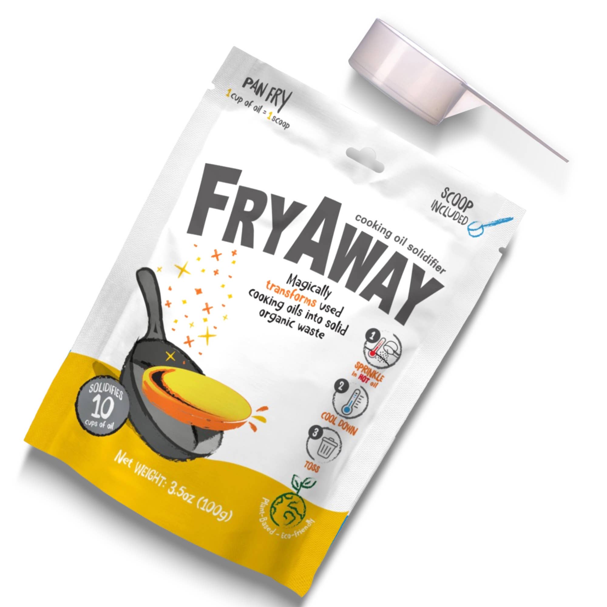 FryAway Cooking Oil Solidifier - Vendita all'ingrosso Utensile/attrezzo da cucina - Espositore FryAway per Smaltimento Olio da Cottura Senza Sporco - Facile da Usare (Shark Tank)1