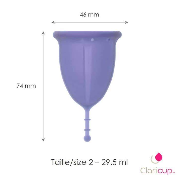 Claripharm - Vente Coupes menstruelles - Coupes menstruelles antimicrobiennes DuoPack 2 Claricup5