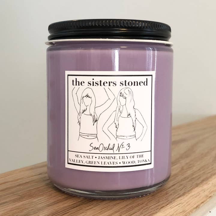 Sea Orchid No. 3 Soy Single Wick Candle for wholesale by The Sisters Stoned