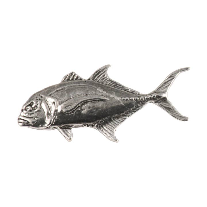 Jack Crevelle Fish Pewter Lapel Pin or Magnet S026 for wholesale by Creative Pewter Designs