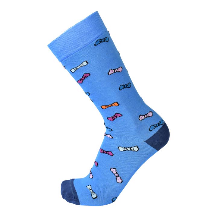 Men's Blue MatchaBow Socks for wholesale by Socks By Ana