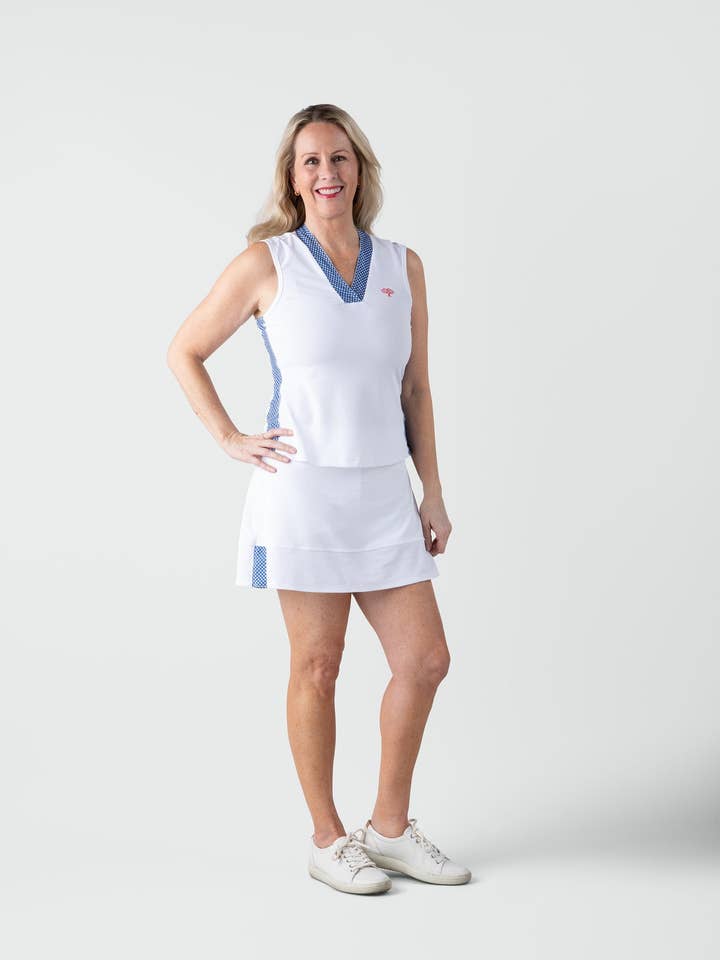 Haut Tracy à carreaux pour femmes Love All Tennis pour la vente par Love All Tennis