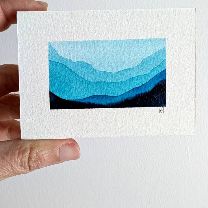 Studio Keturah - Wholesale Painting/drawing - Original Mini Watercolour Artwork Blocks - BLUE9