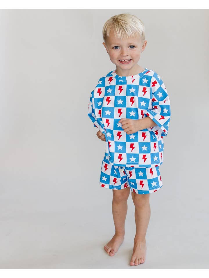 Lucky Panda Kids - Wholesale Top & Short Set - Kids - Kids Shorts Set | Checks & Stars