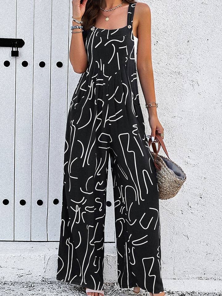 Lily Clothing - Wholesale Jumpsuit - Women's - TEMPERAMENT ELEGANT PRINTING JUMPSUIT_CWSJS0326