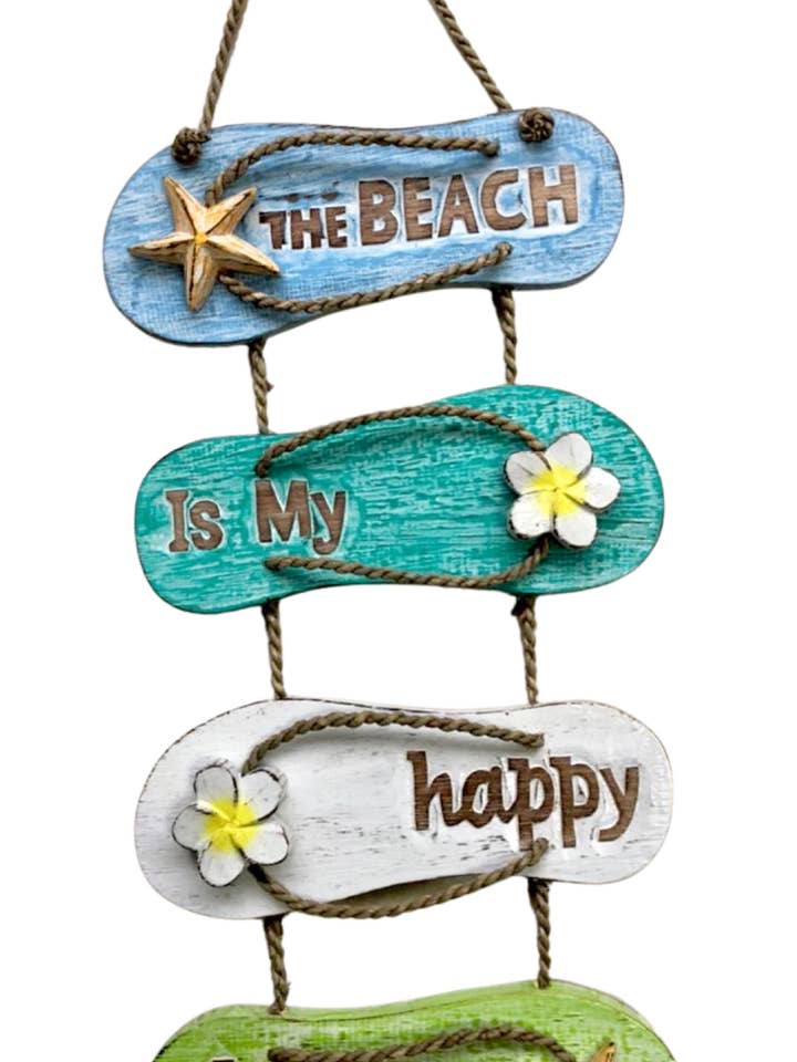 The Beach is My Happy Place Sign for wholesale by Bamboo Source Tropical Decor