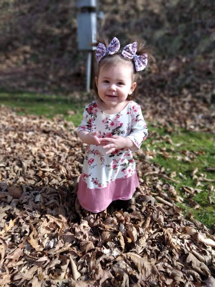 Girls Emily Dress 3/4 inch Sleeve for wholesale by Athena's Custom Design