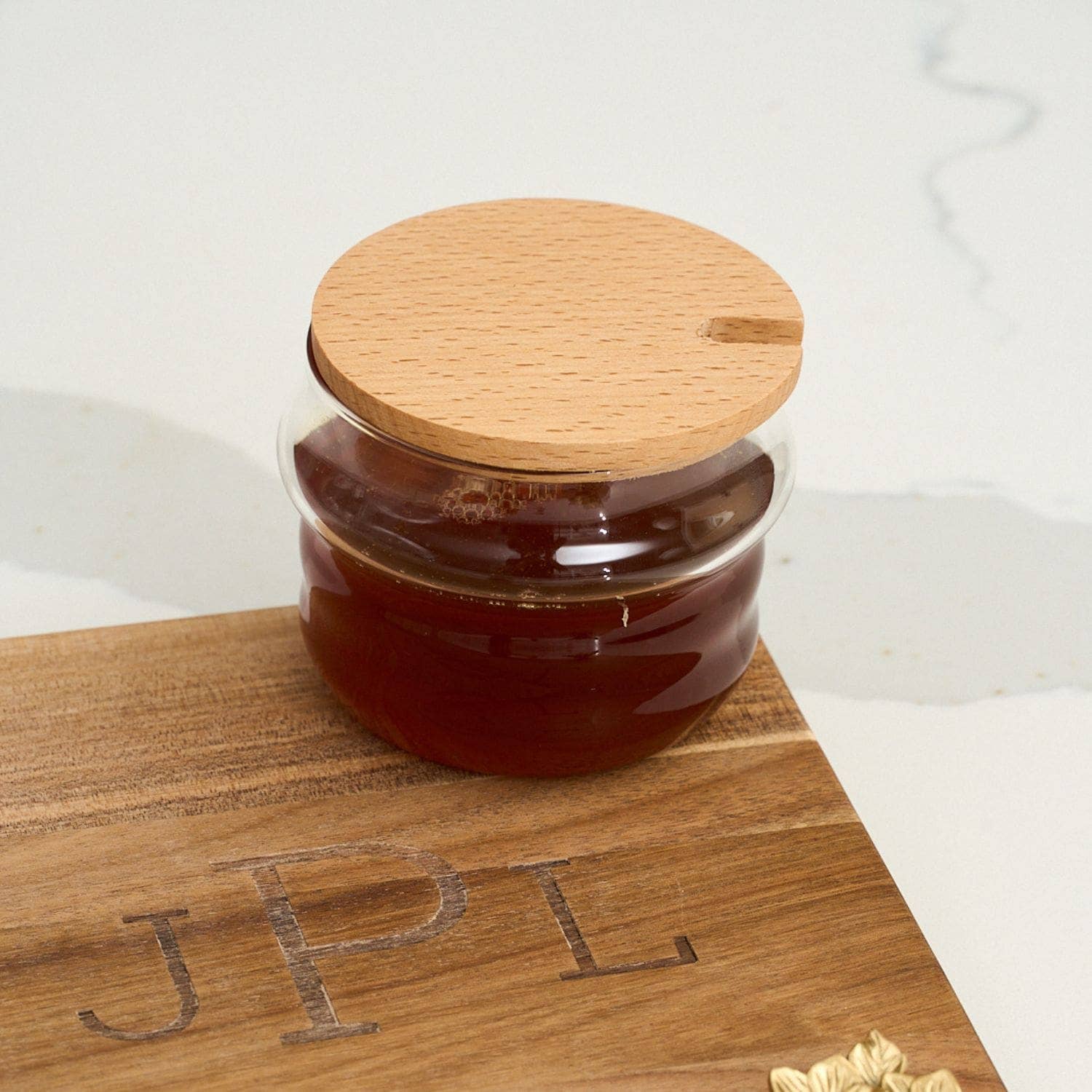 Sophistiplate - Wholesale Honey Pot - Glass Honey Jar & Dipper With Birch Wood | 250 ml5