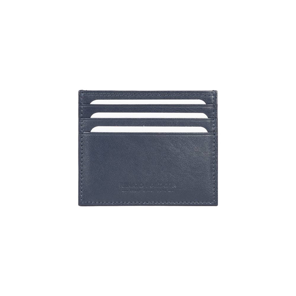 Kaili mood / RENATO BORZATTA - Italy since 1978 - - Wholesale Card Holder - Unisex - RB12016D | Credit card holder in genuine full-grain leather, with light grain. Color Blue. RFID protection. Dimensions: cm 10 x 8 x 0.5. Packaging: Bottom/lid gift box1