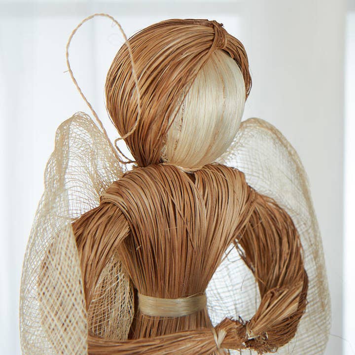 24" Natural Raffia Straw Angel Doll for wholesale by Factory Direct Craft