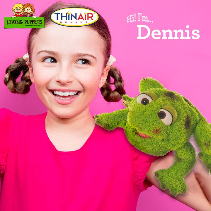 Living Puppets - Dennis 10 inch Frog Hand Puppet for wholesale by Thin Air Brands