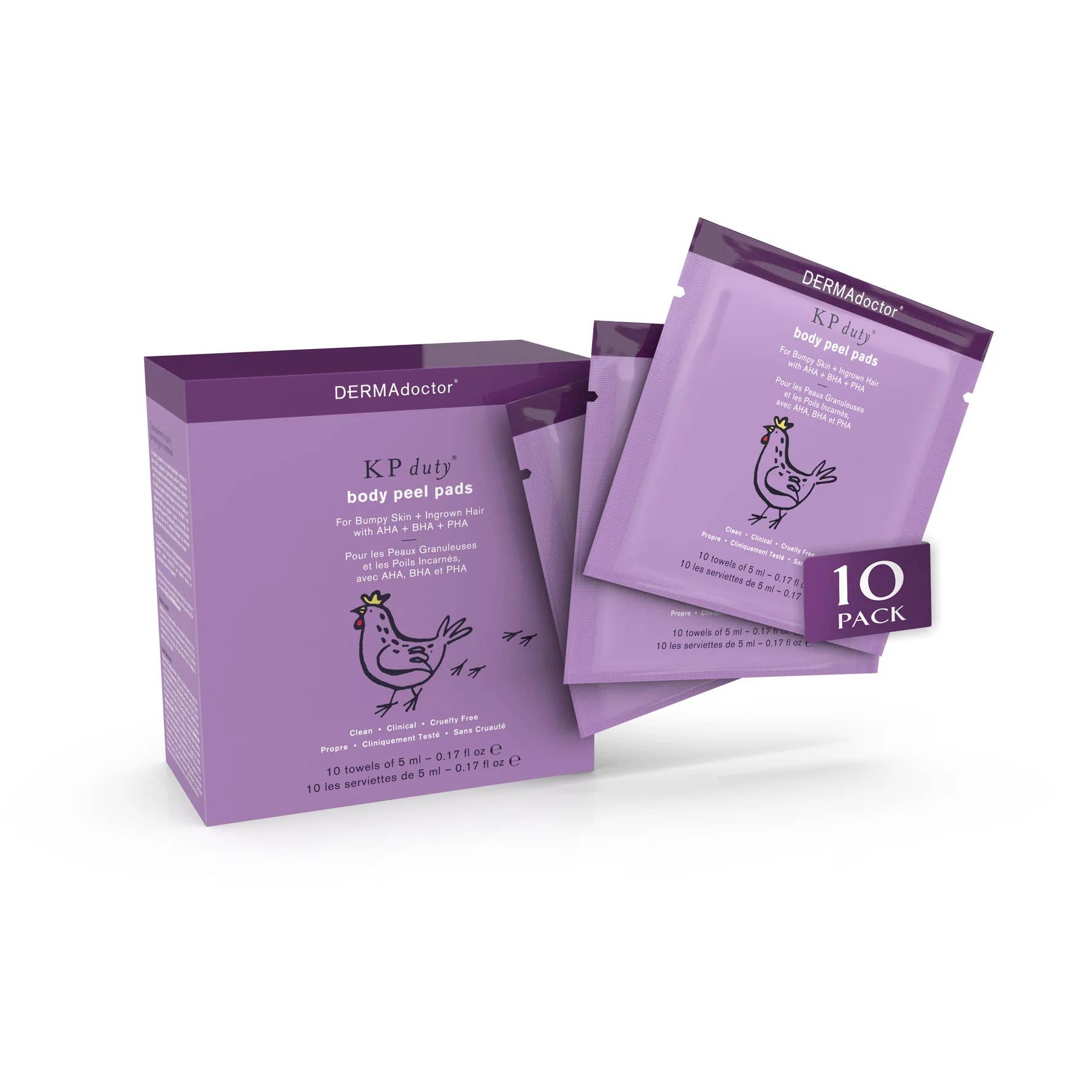 DERMAdoctor - Wholesale Huidverzachtende set - KP Duty Body Peel Pads voor hobbelige huid + ingegroeide haren 10 ct.
