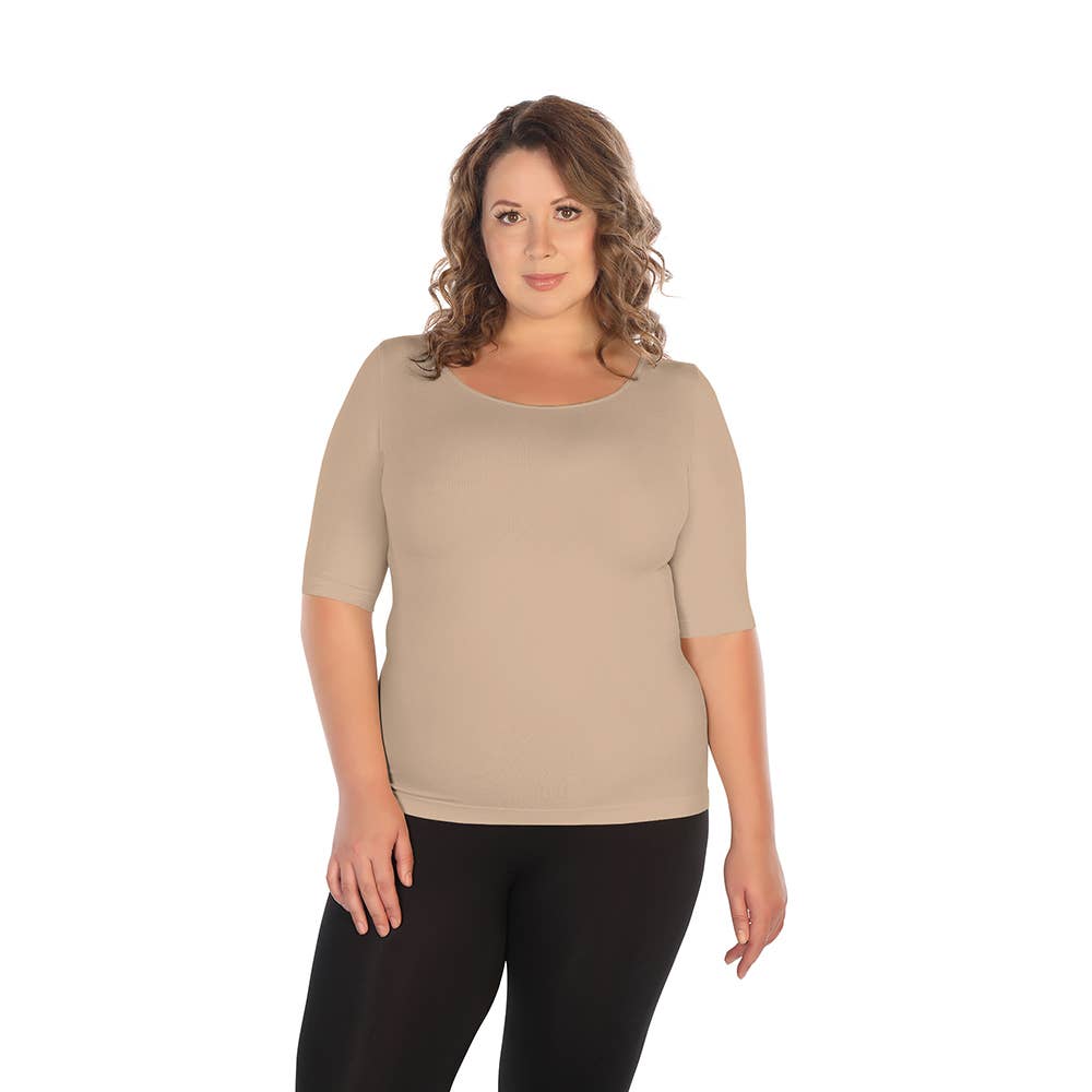 Skinnytees - Wholesale Knit Top - Women's - Plus Half Sleeve Crew Neck Tee12