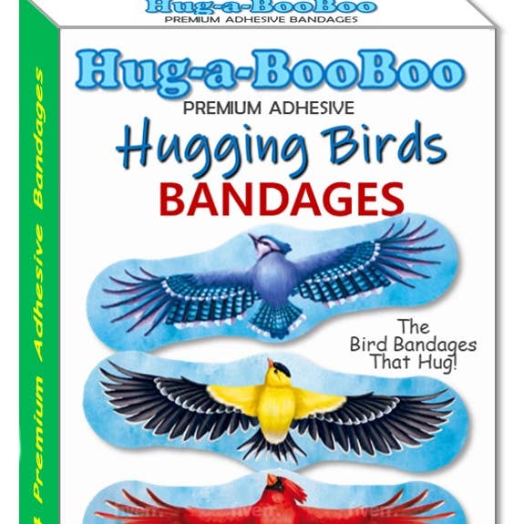 Hug-a-BooBoo - Wholesale Bandaids/Bandages - Kids & Baby -
"Hugging Birds" Premium Novelty Bird Bandages 24ct Box