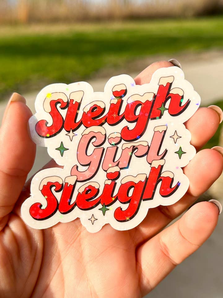 Sleigh Girl Sleigh Sticker for wholesale by Shop Alloe | Print & Media Co.