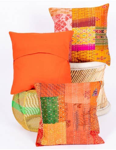 Handmade Decoration Cushion Cover color Orange for wholesale on Faire1