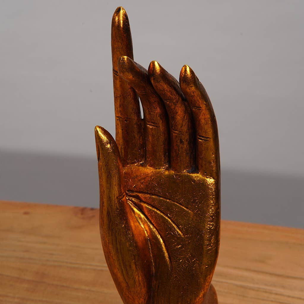 Handmade Eco-Friendly Gold And Wooden Base Sculpture for wholesale on Faire5