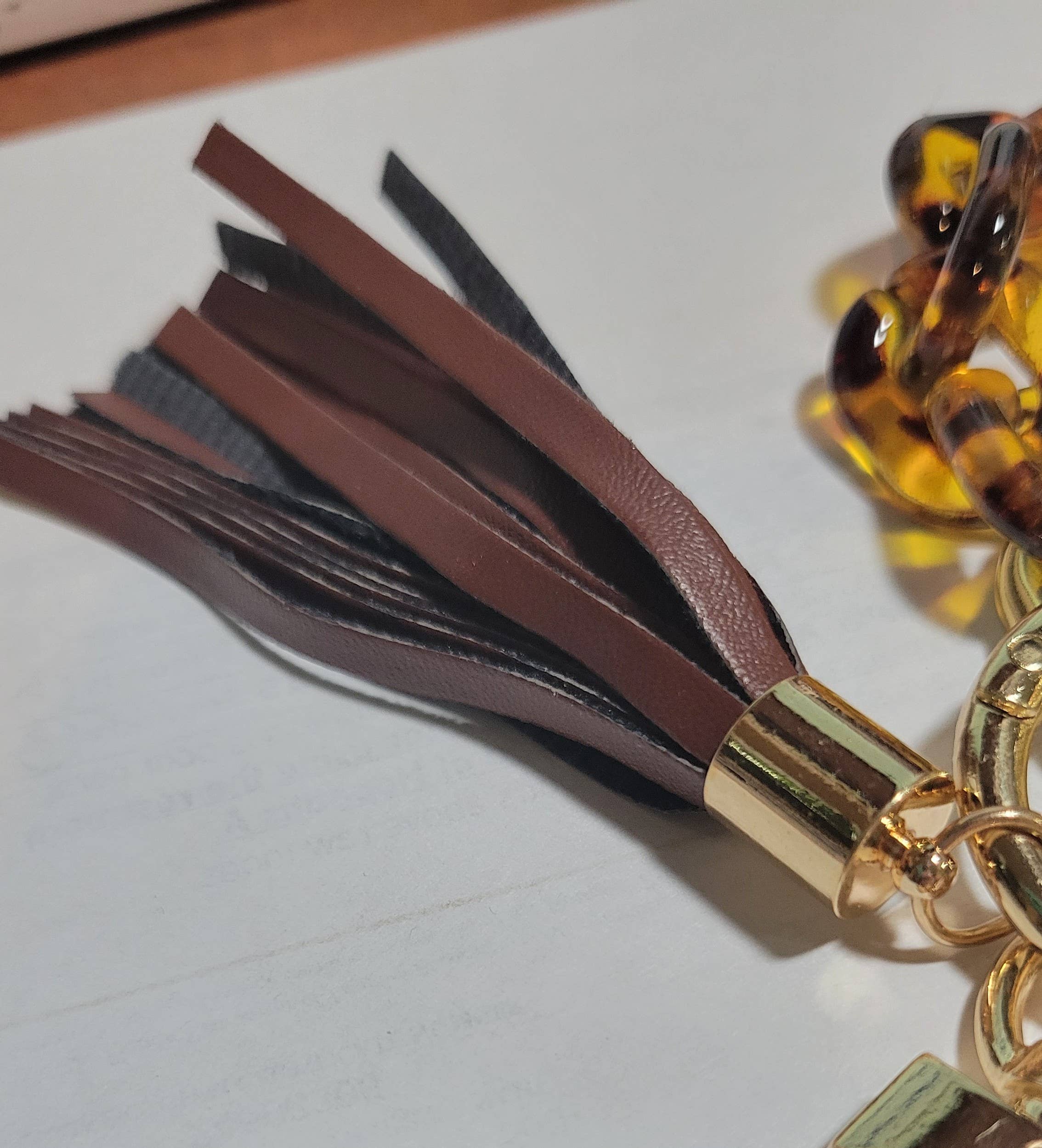 The Wristlet Bar - Wholesale Keychain Bracelet - Chain Link Keychain Wristlet - Brown2