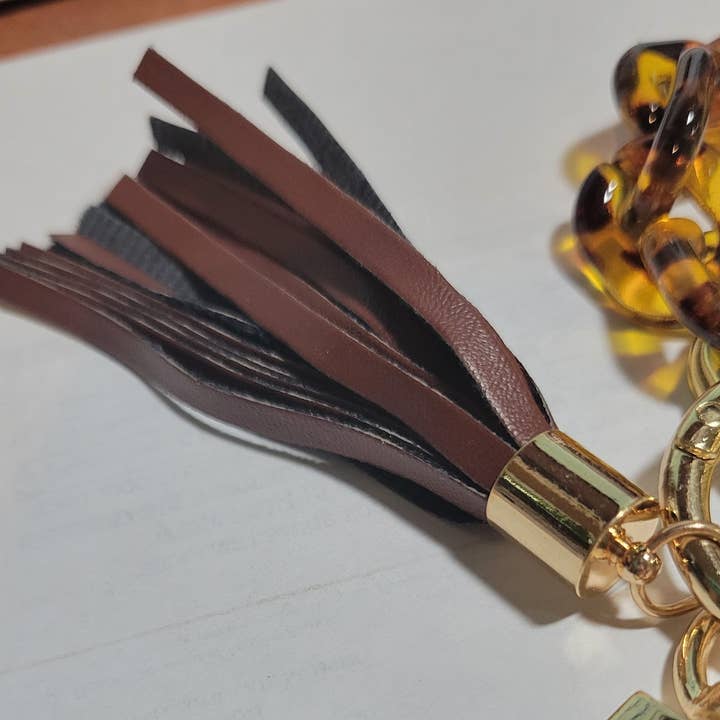 The Wristlet Bar - Wholesale Keychain Bracelet - Chain Link Keychain Wristlet - Brown2