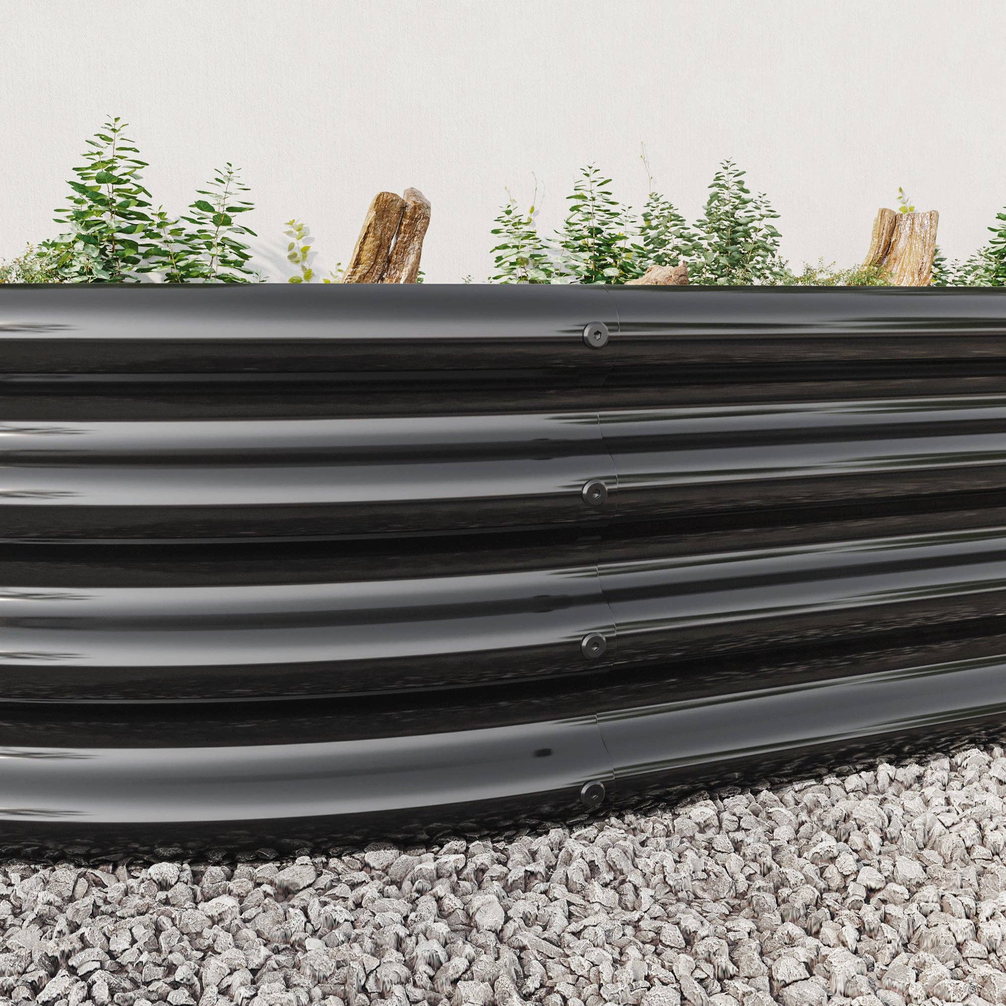 39F Inc. - Wholesale Planter Box - Raised Garden Bed – Large Oval Metal Planter, Black6