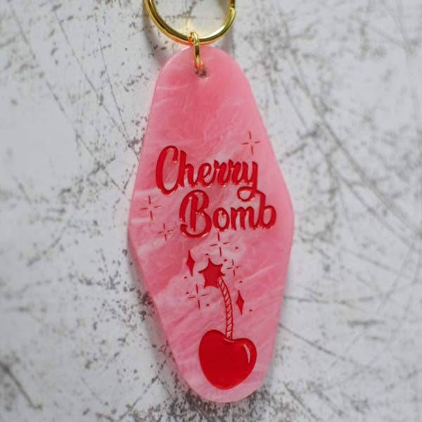 Cherry Bomb Motel Keychain for wholesale by Rock And Rose Motel