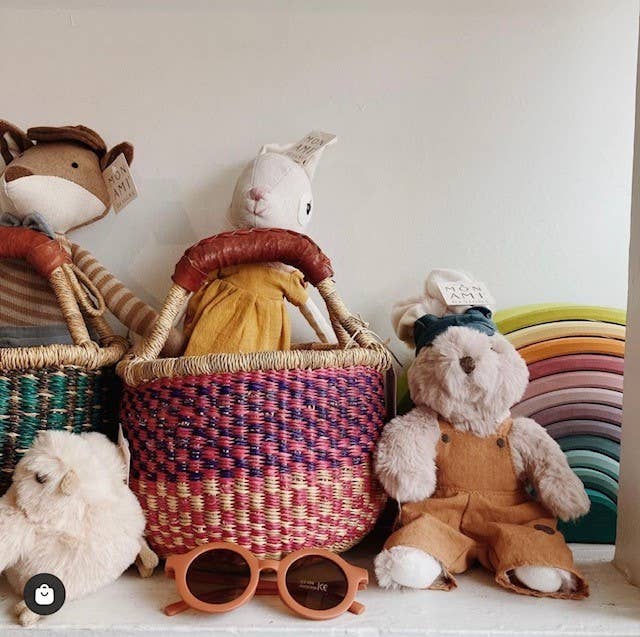 Jungle Direct – Großhandel Korb – Runder Korb aus handgeflochtenem Elefantengras mit Ledergriffen2